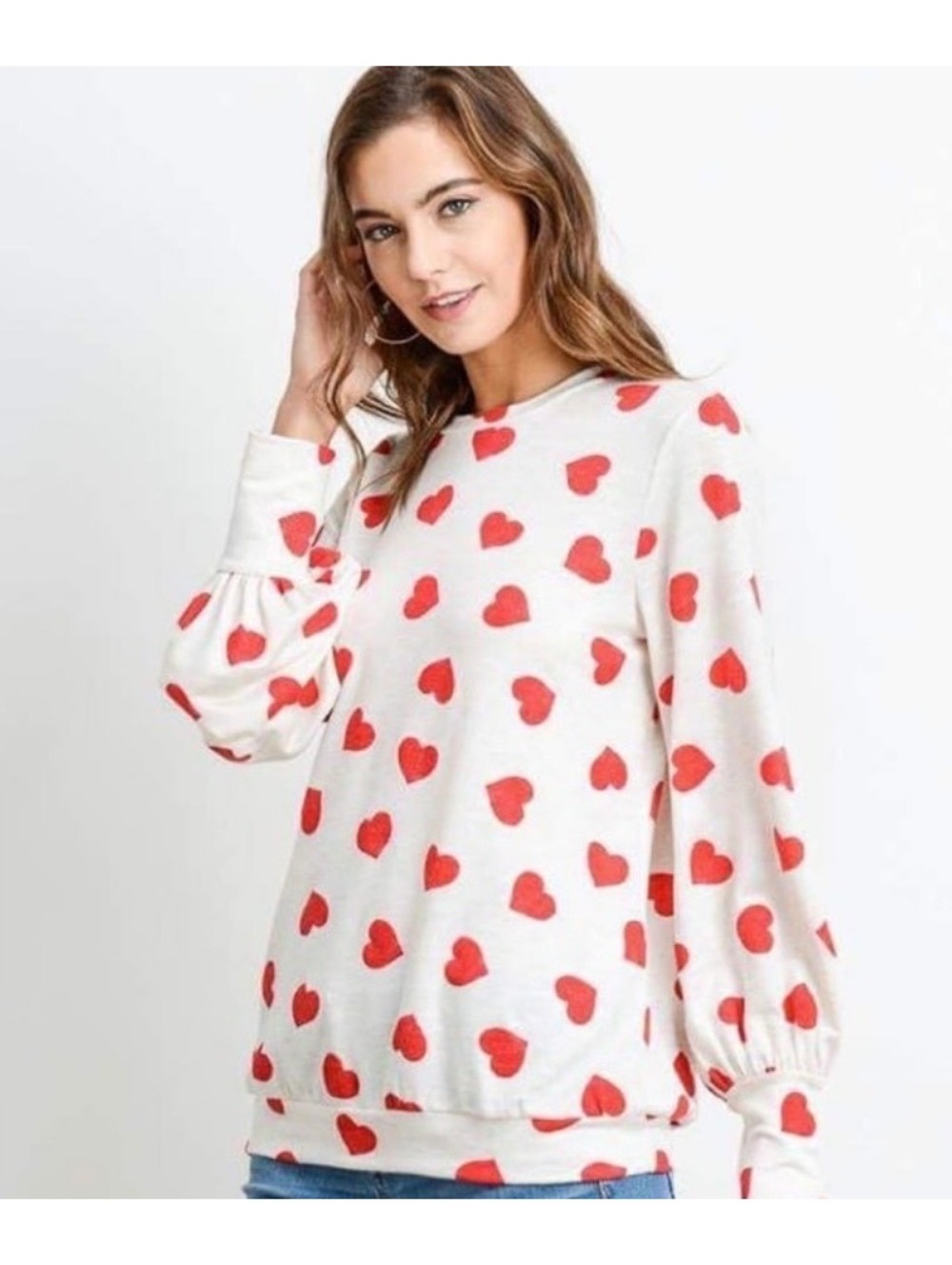 First Love by Lovelyn Valentine Heart Long Sleeve Size Large